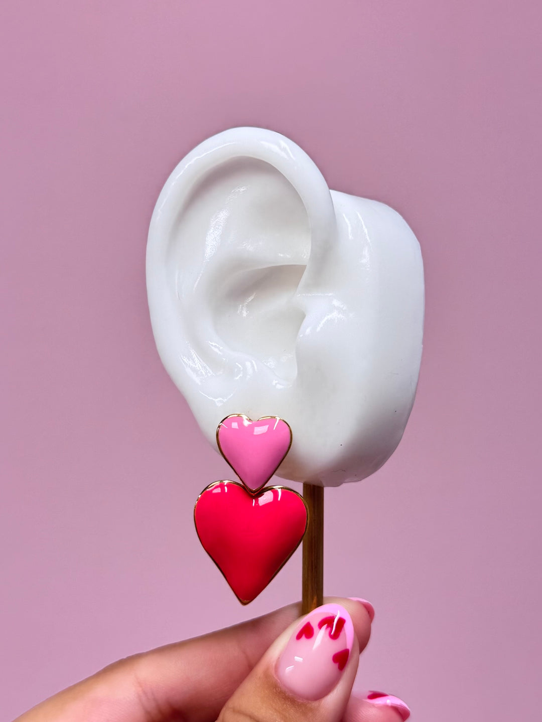 Pink Hearts Earrings