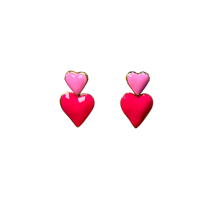 Pink Hearts Earrings